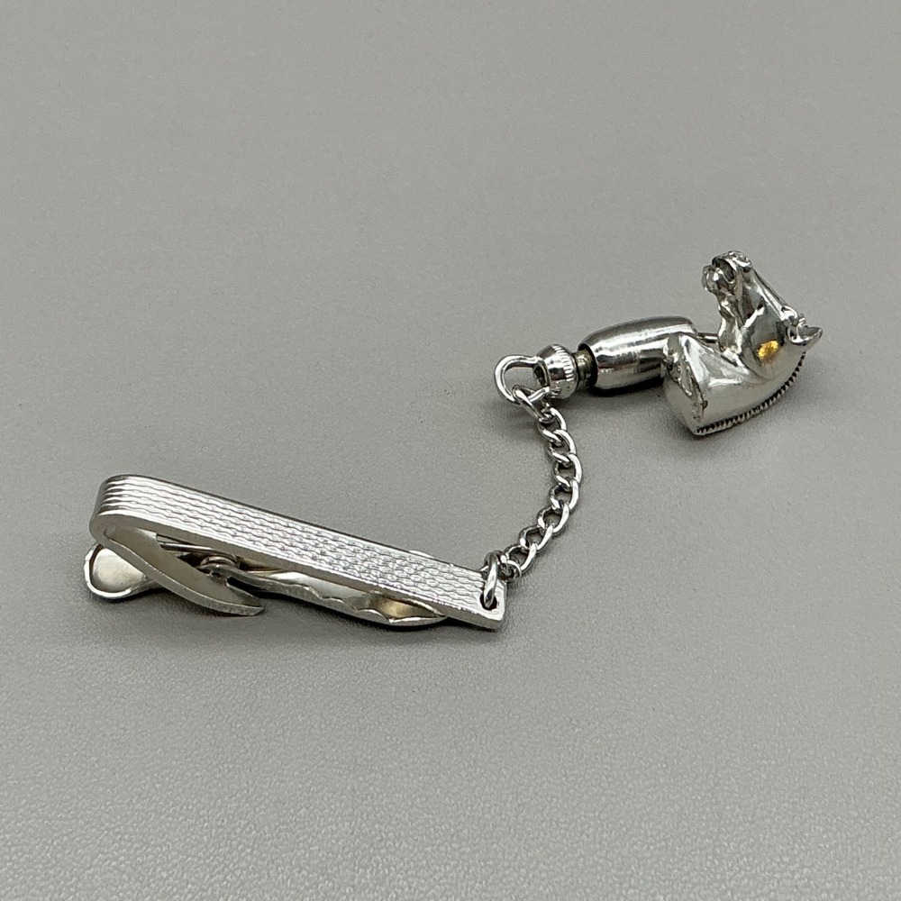 Hickok Horse Head Tie Clip Silver‎ Tone Vintage Equestrian Men's Necktie Bar